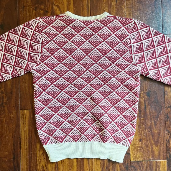 Vintage Country Suburbans Geometric Pattern V-Neck Sweater - Picture 6 of 6